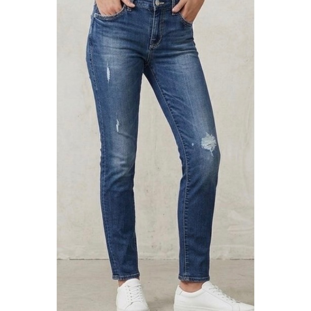 Rock & Republic Berlin Skinny Jeans Womens 6M Distressed Rhinestone Wing Pocket
